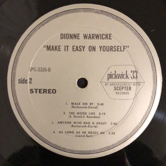 Dionne Warwick Make It Easy On Yourself Vinyl Lp '72 - Picture 4 of 6